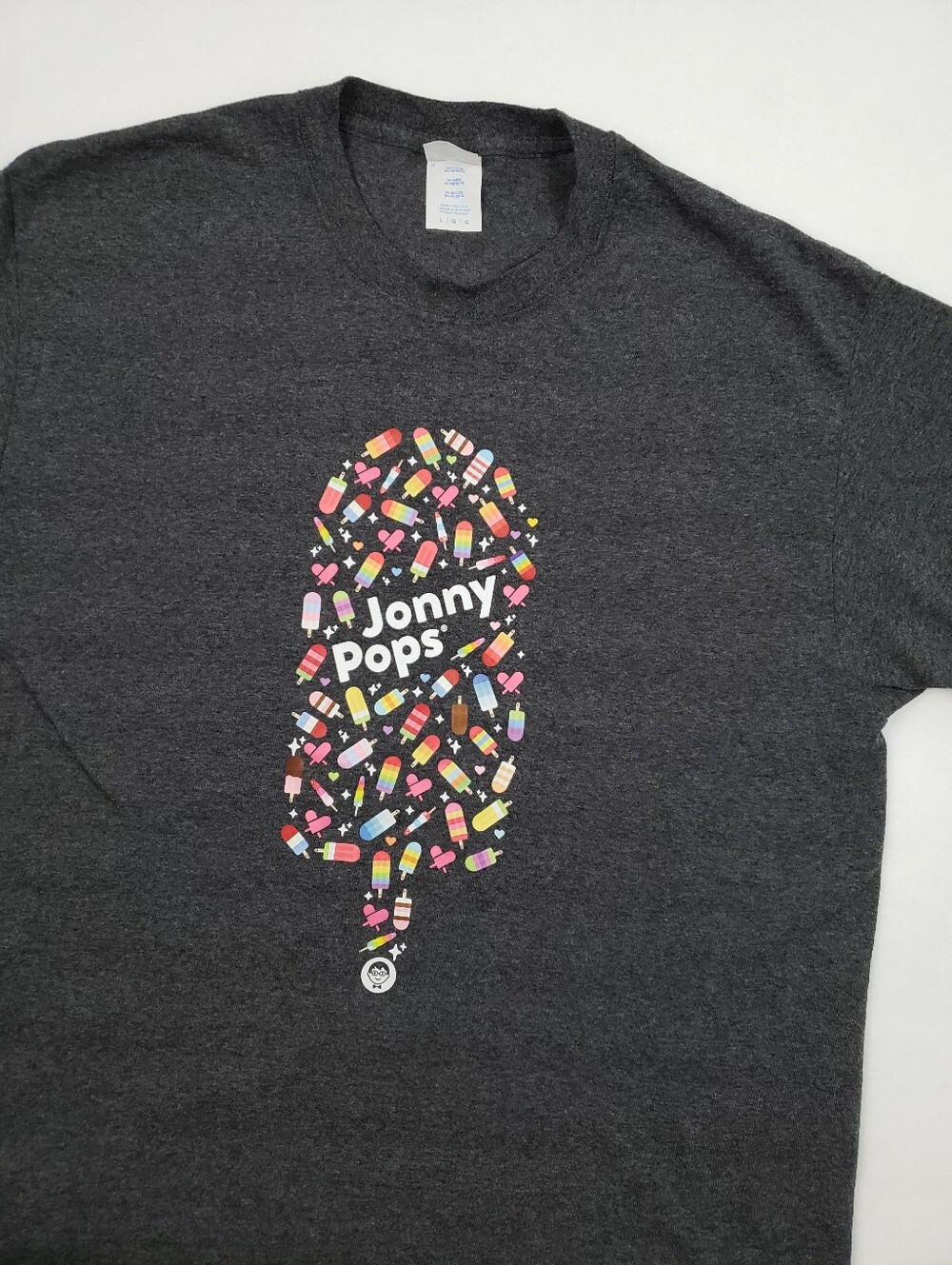 Jonny Pops Popsicle Print T-Shirt Gray Size Large